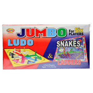 Jumbo Ludo Snake & Ladder Game – 20 Inch Board Game for 6 Players, Foldable Family Fun Game, Durable and Colorful Design for Kids & Adults
