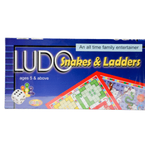 Ludo Blue 18-Inch Snake & Ladder Game – 2-in-1 Foldable Family Board Game for Kids & Adults, Durable and Colorful Classic Set for 2 to 6 Players