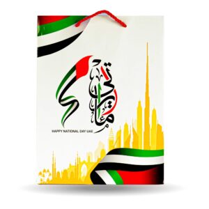 UAE National Day Gift Bags – Pack of 12, Large 34x25x12 cm Paper Bags with UAE Flag Design, Perfect for Gifts, Parties & National Day Celebrations
