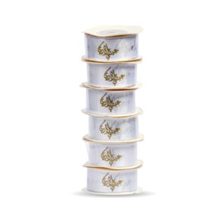 UAE National Day “Ishq e Baladi” White Ribbon – 25 Yard Decorative Satin Rolls, Printed Celebration Ribbon for Gift Wrapping & Décor (6 Rolls, 2 Sets)