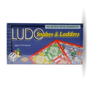 Ludo (Snakes & Ladders) Game – 15 Inch Blue Edition for Kids & Adults, Classic Family Game for 2–4 Players, Durable and Portable Design for Home & Travel
