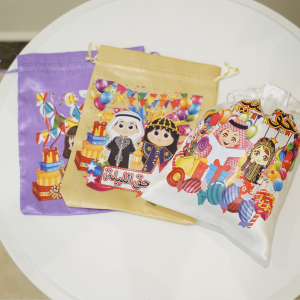 Haq Al Laila Cartoon Drawstring Gift Bags – Colorful Party & Treat Pouches (Pack of Assorted Designs)