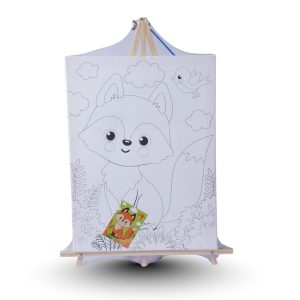 Kids DIY Painting Canvas Set – Cute Lion Design | Pre-Drawn Canvas for Children | Art & Craft Activity Kit | Ideal for Gifting, Learning & Creativity