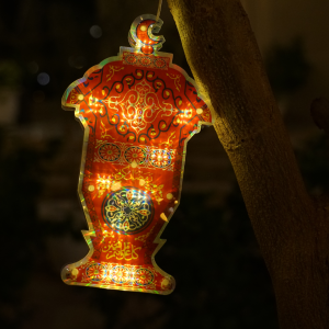 Ramadan Lantern Shape LED Decorative Lamp – 20 CM Hanging Fanous Light for Festive Décor