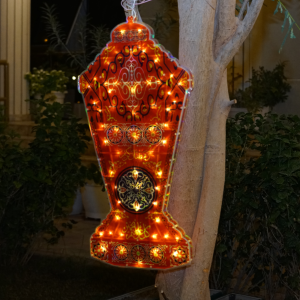 Traditional Arabic Fanous Lantern Shape Decorative LED Lamp – 80 CM